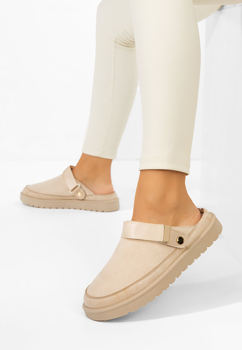 Beżowe drewniaki Simiona