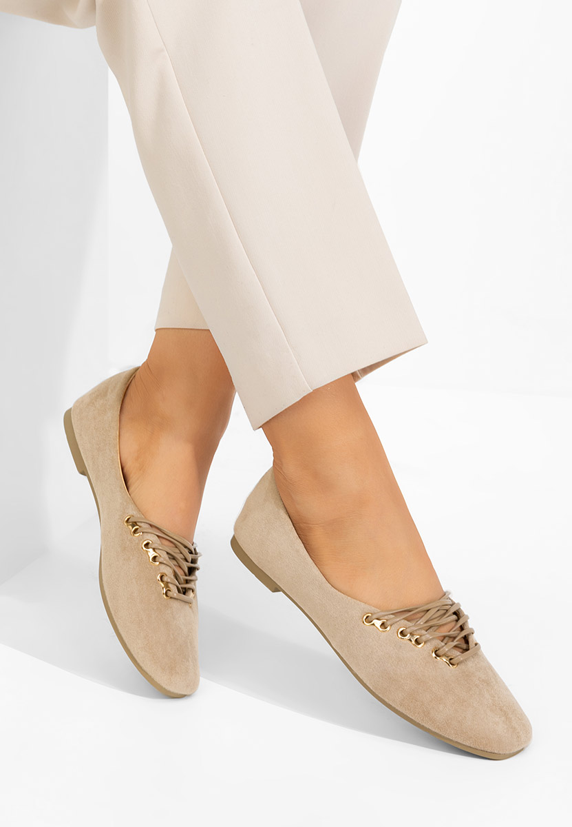 Khaki baleriny damskie Carela