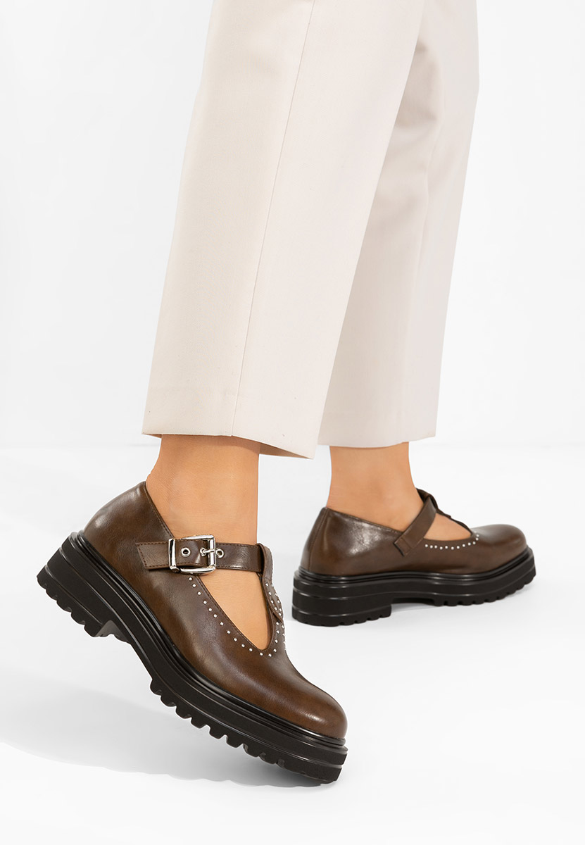 Brązowe półbuty damskie Pietrina Brązowe półbuty damskie Pietrina