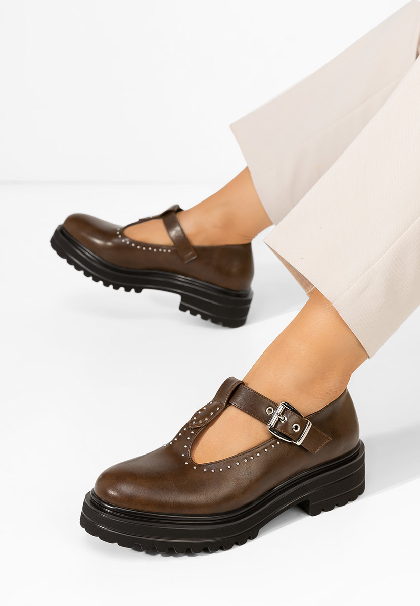 Brązowe półbuty damskie Pietrina Brązowe półbuty damskie Pietrina