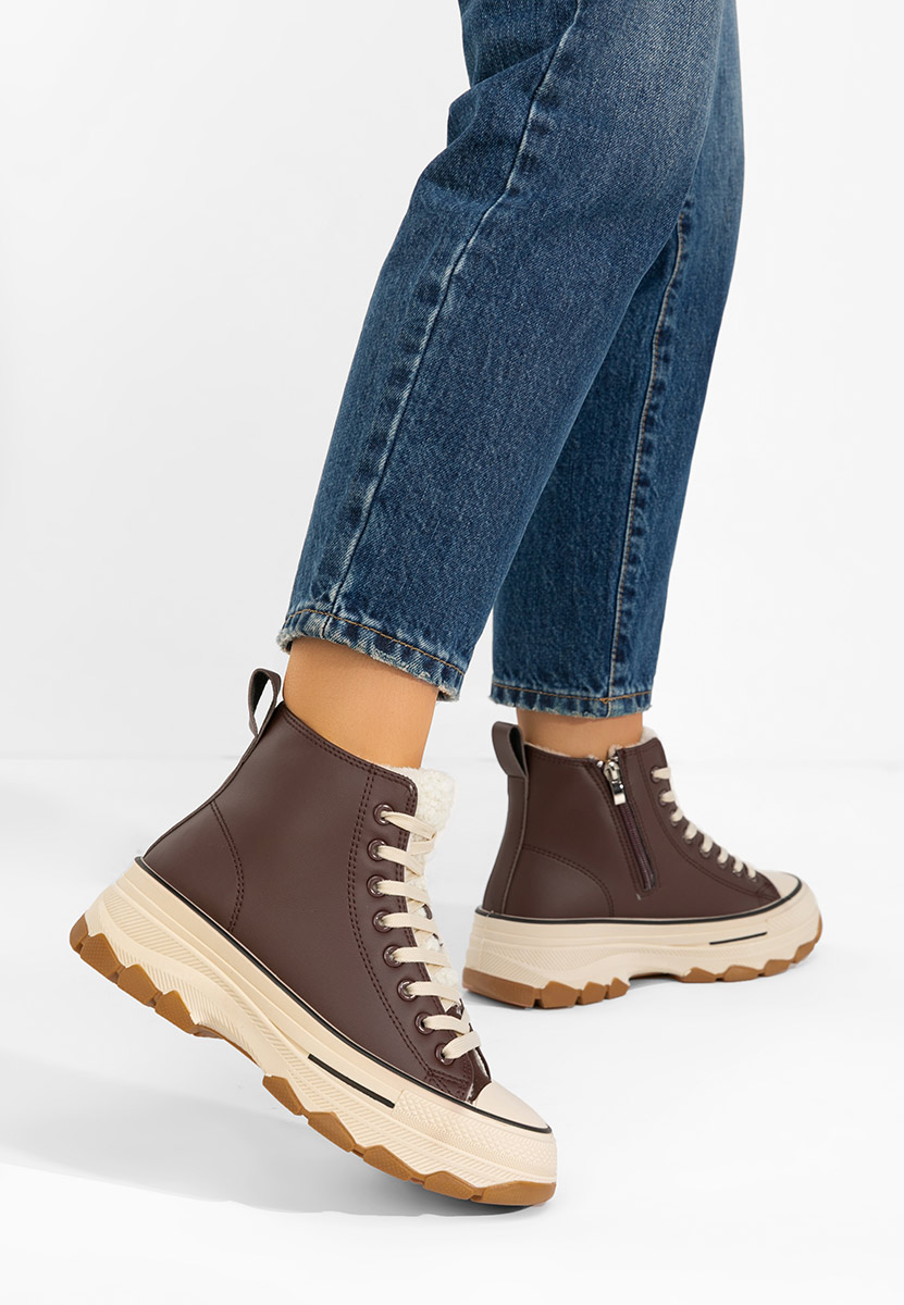 Brązowe trampki wysokie damskie Raviana V7