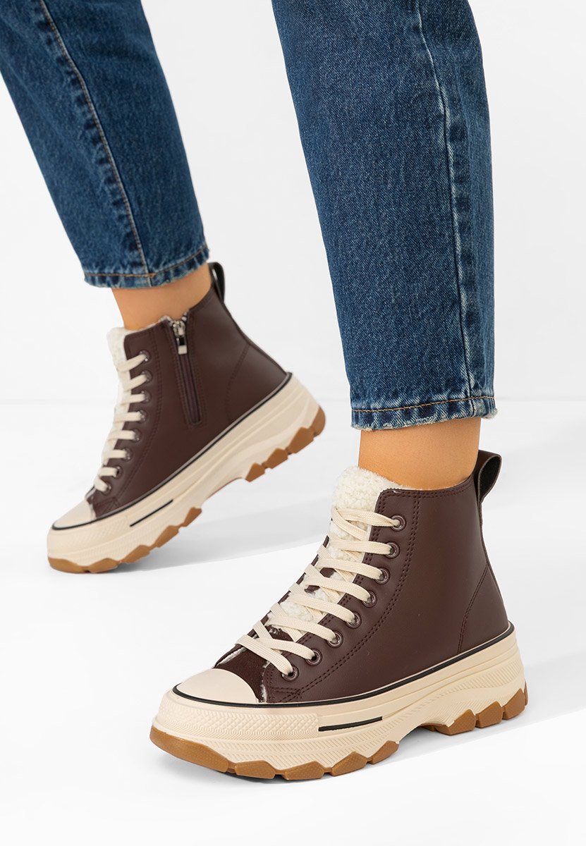 Brązowe trampki wysokie damskie Raviana V7