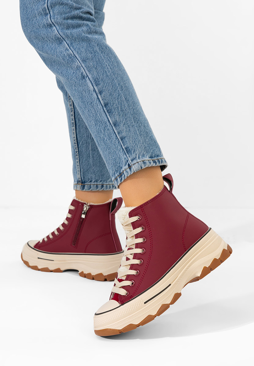 Bordowe trampki wysokie damskie Raviana V7