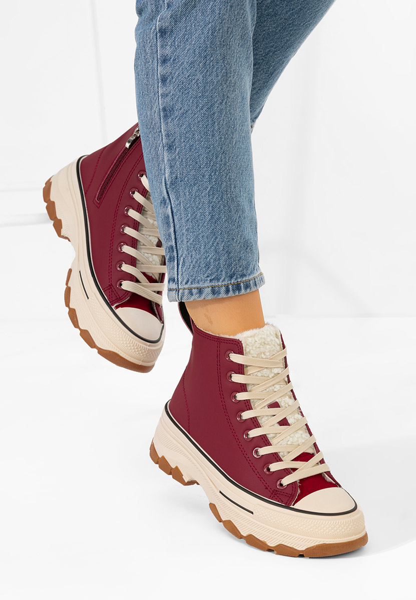 Bordowe trampki wysokie damskie Raviana V7