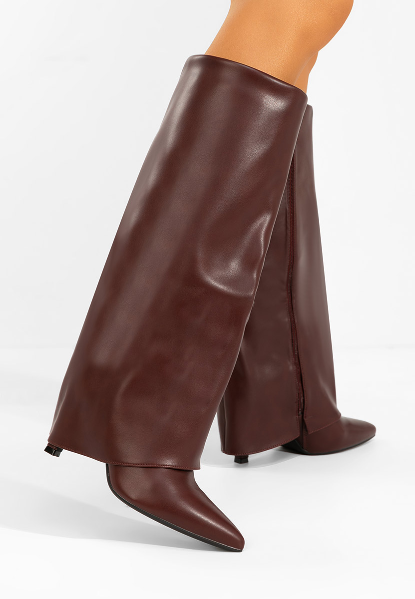  kozaki na szpilce Brynora bordo