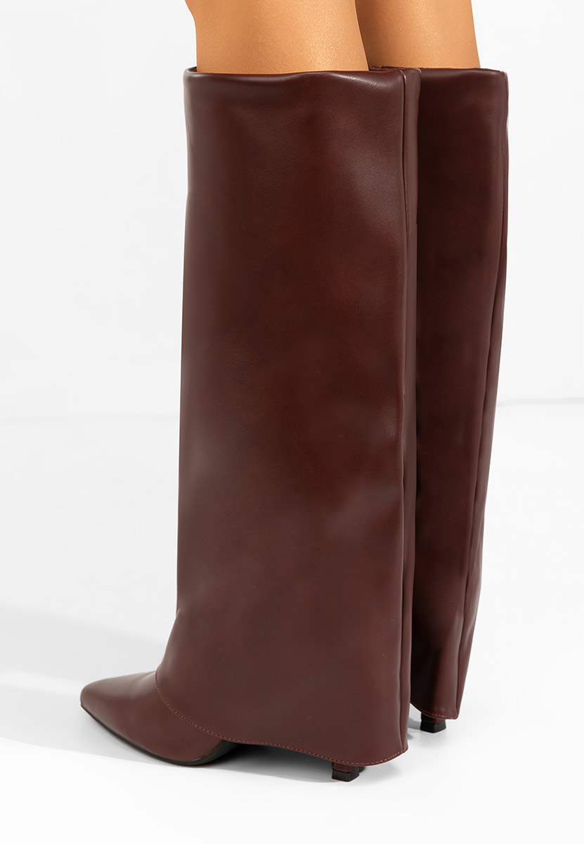  kozaki na szpilce Brynora bordo