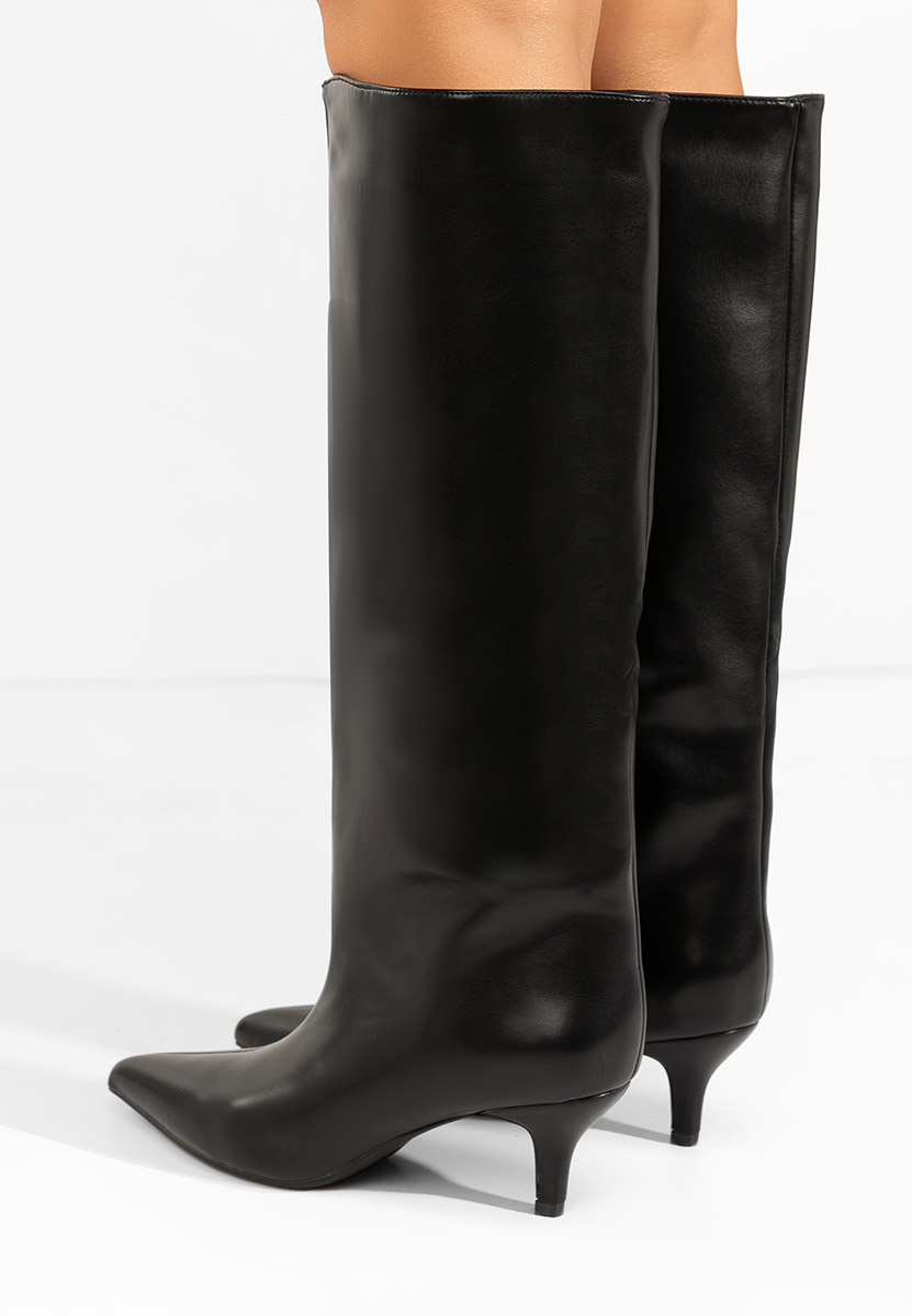 Czarne kozaki na obcasie Brelisa