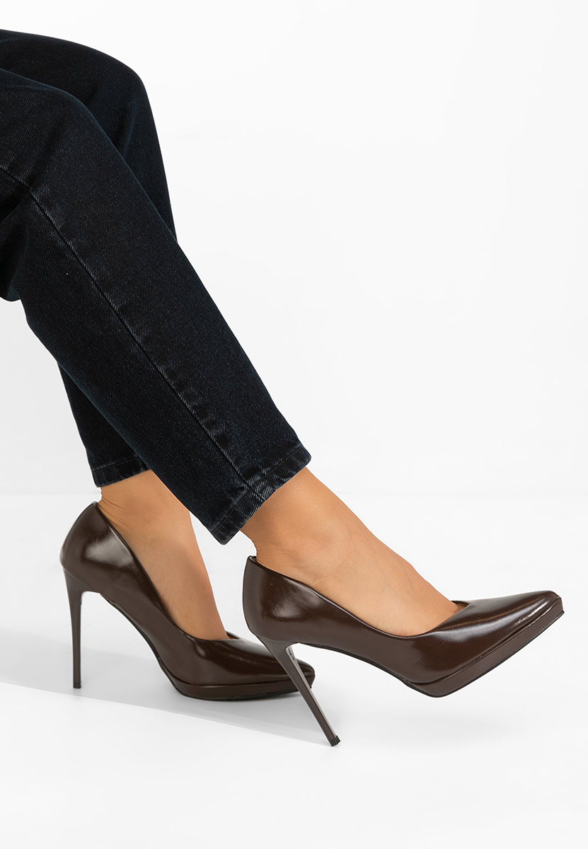 Brązowe szpilki na obcasie Reneia