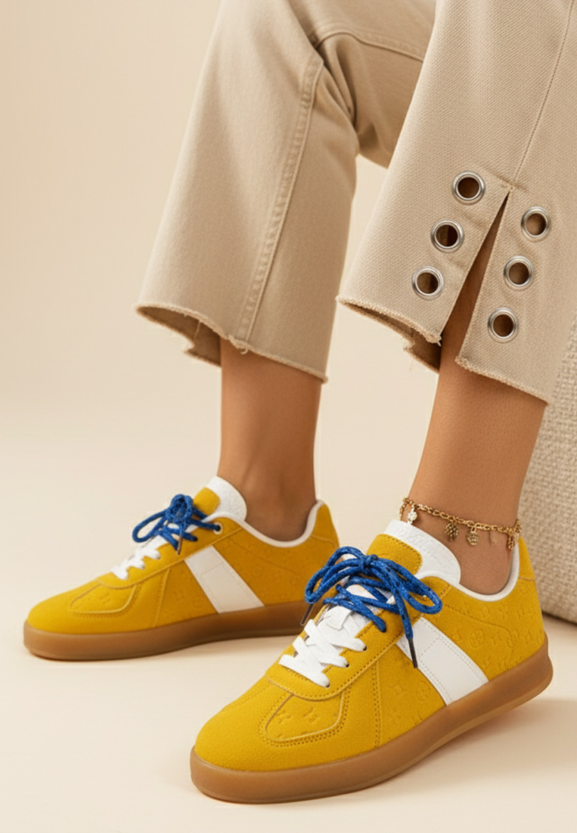 Żółte sneakersy damskie Lahoma