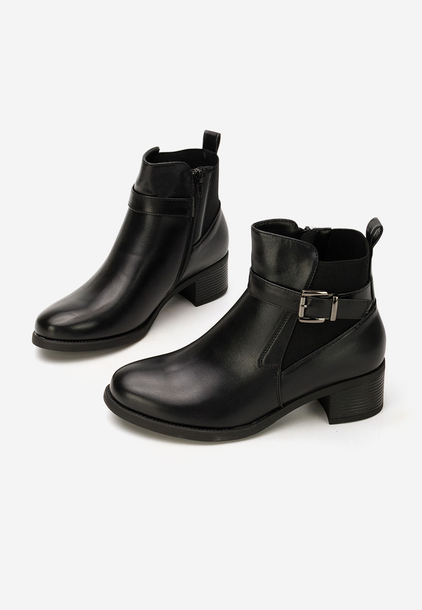 Czarne botki na słupku Tivara