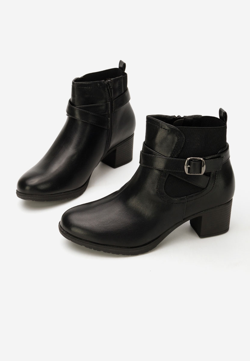 Czarne botki na słupku Gros Amiriela