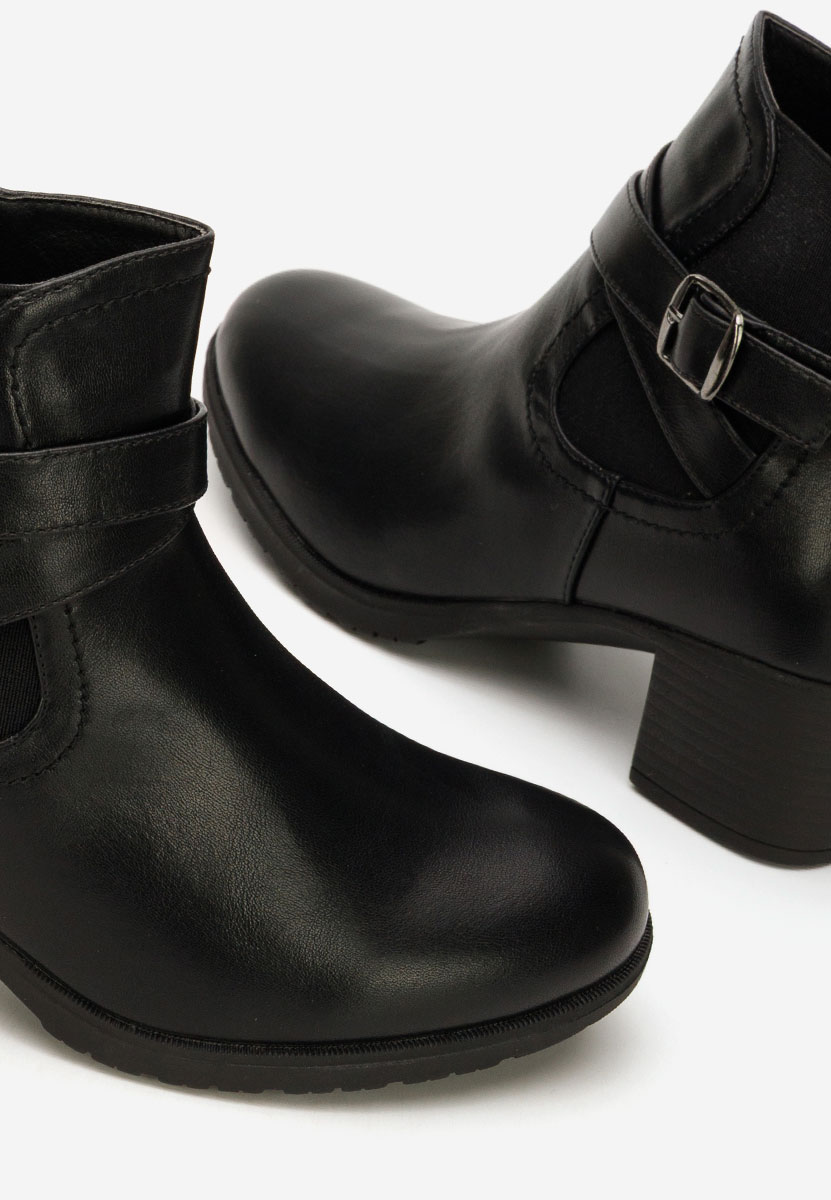 Czarne botki na słupku Gros Amiriela