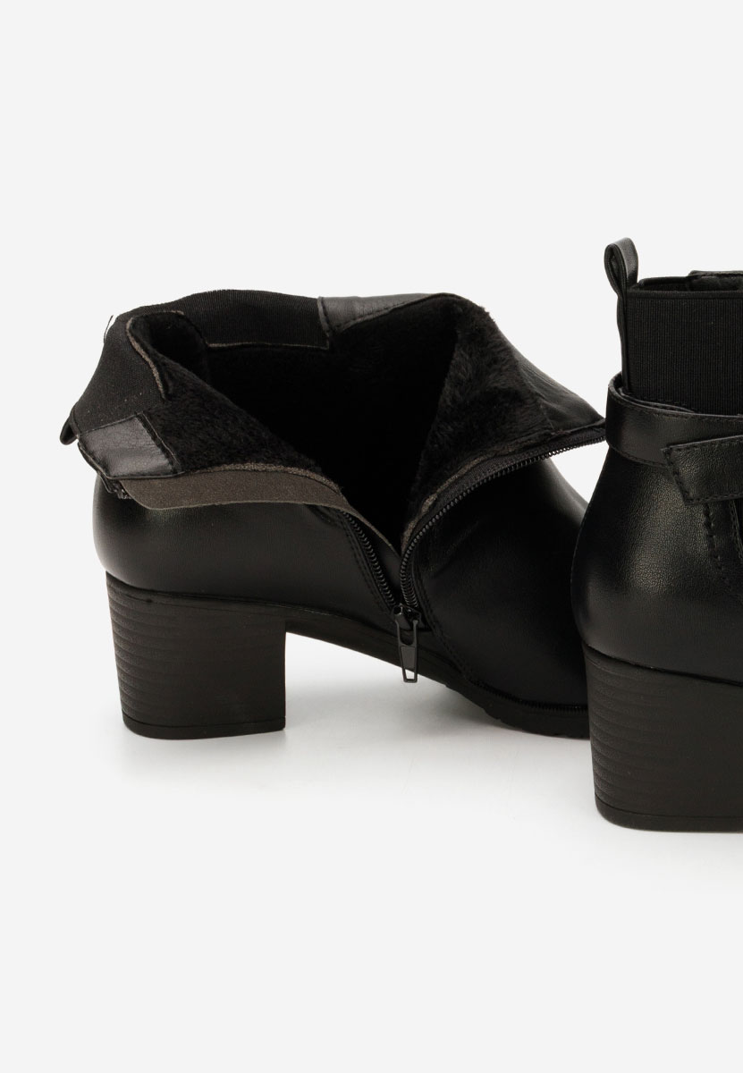 Czarne botki na słupku Gros Amiriela