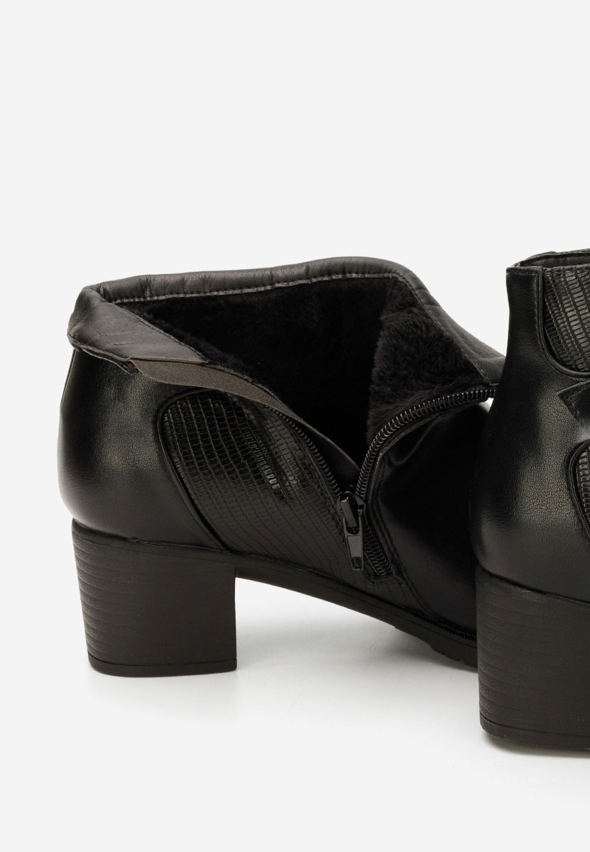 Czarne botki na słupku Gros Senvira