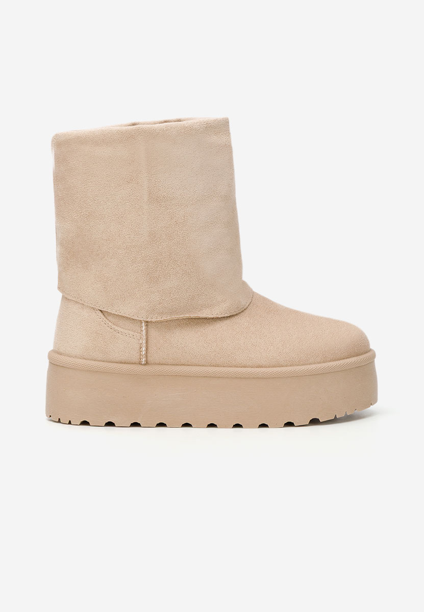 Beżowe śniegowce damskie na platformie Janesia