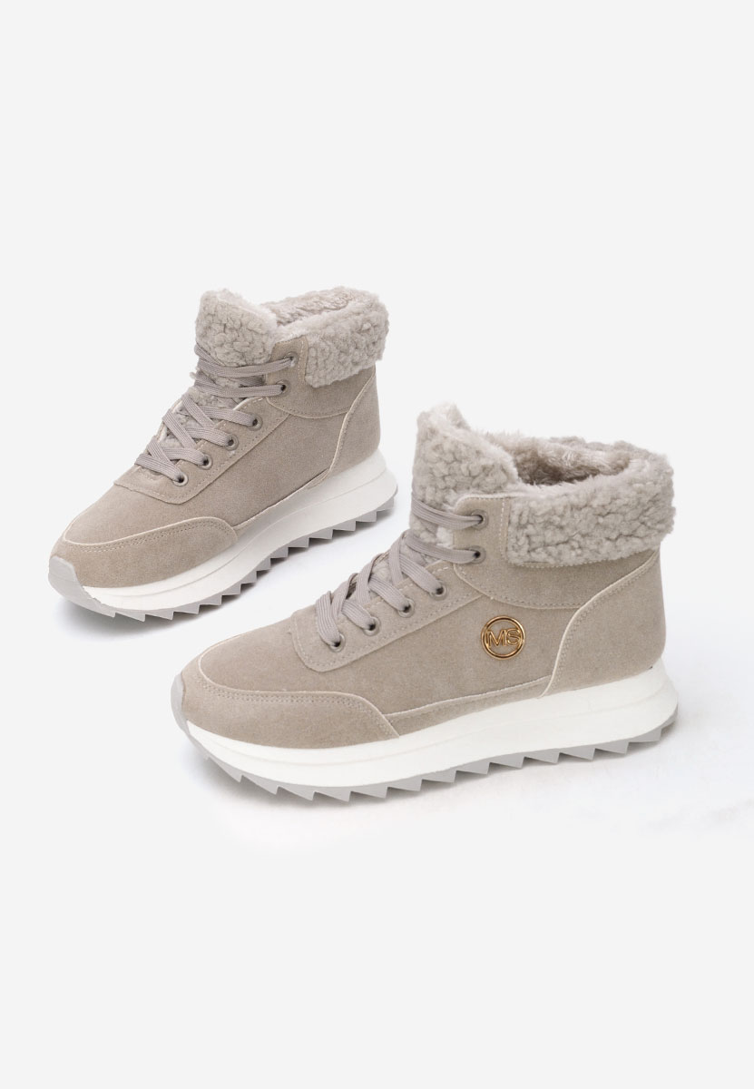 Szare zimowe sneakersy damskie Avilma V3