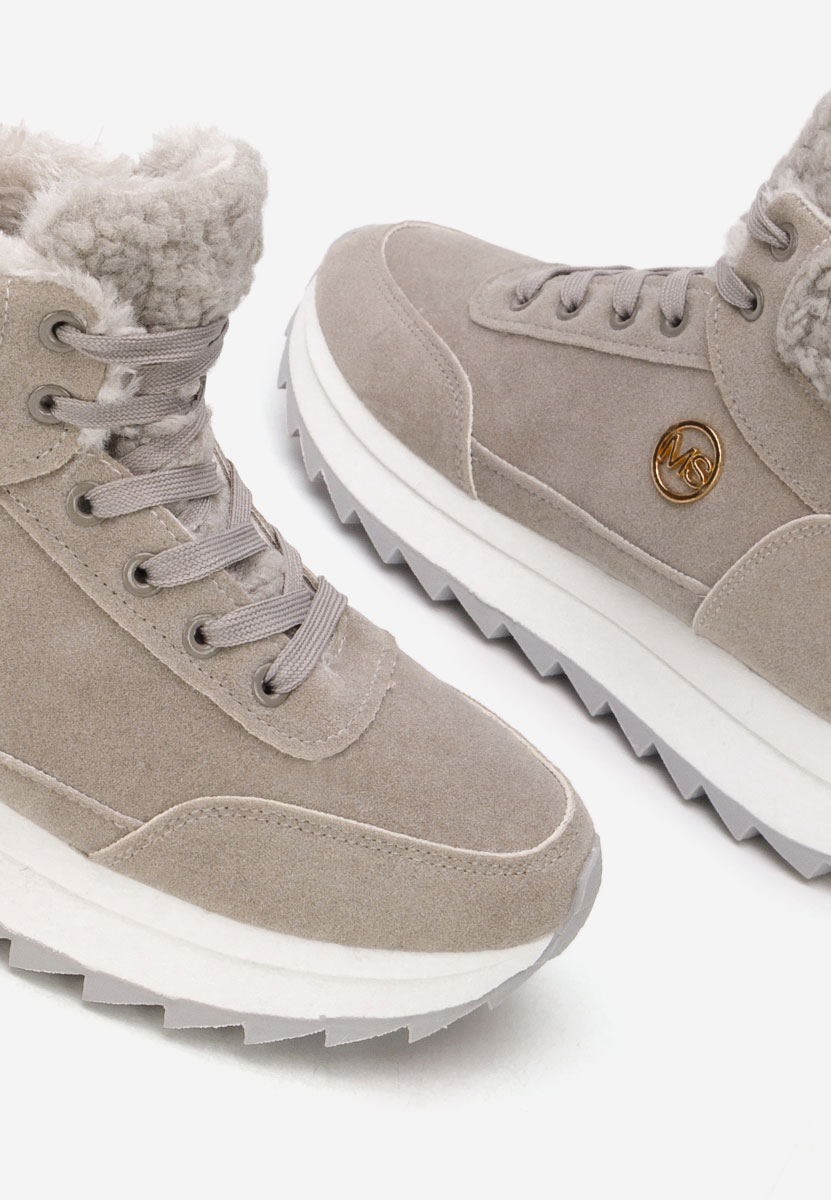 Szare zimowe sneakersy damskie Avilma V3