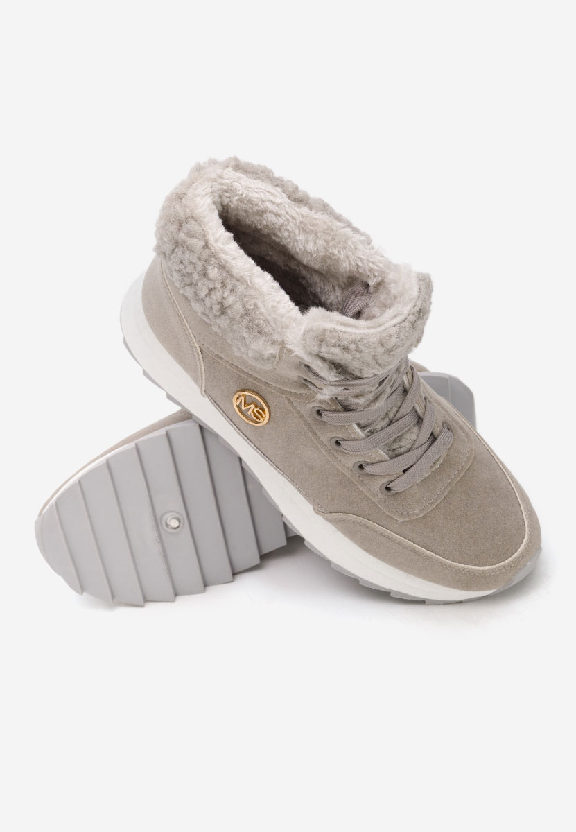 Szare zimowe sneakersy damskie Avilma V3