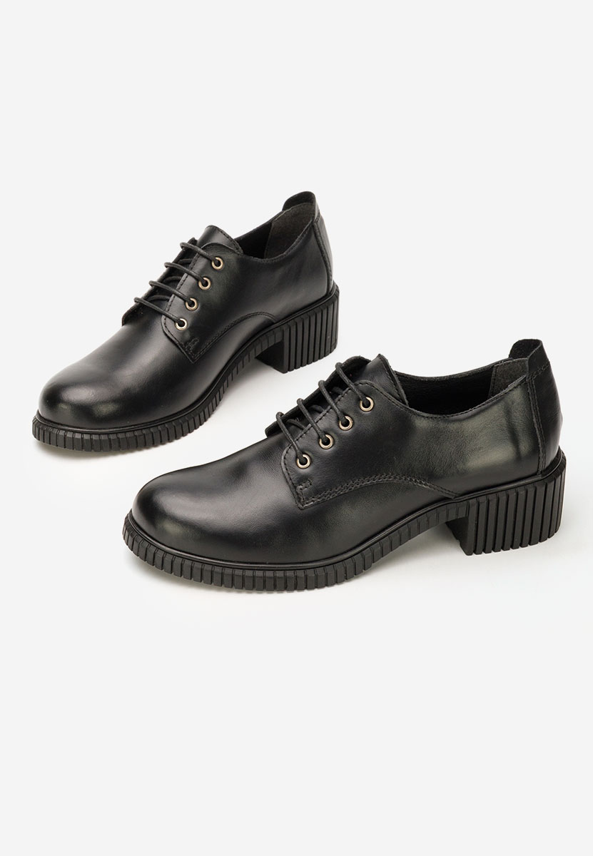 Czarne półbuty na slupku Roanne