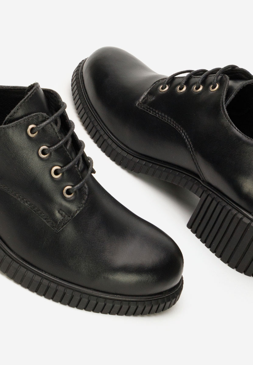 Czarne półbuty na slupku Roanne