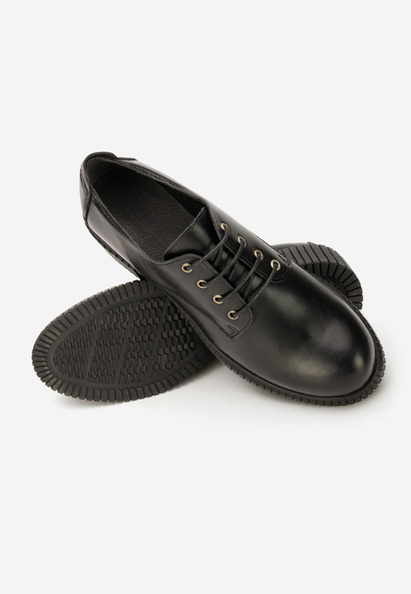 Czarne półbuty na slupku Roanne