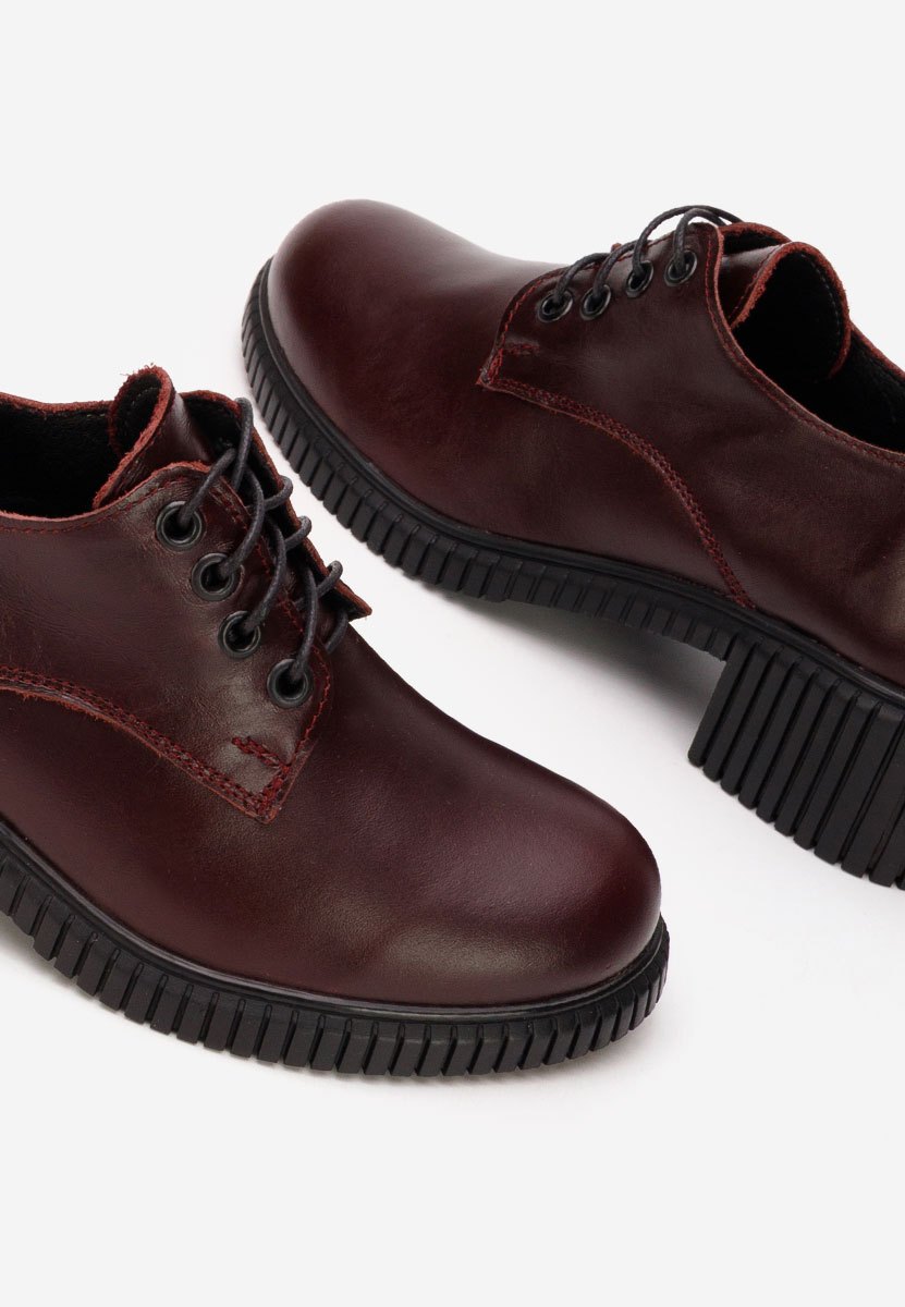 Bordowe półbuty na slupku Roanne