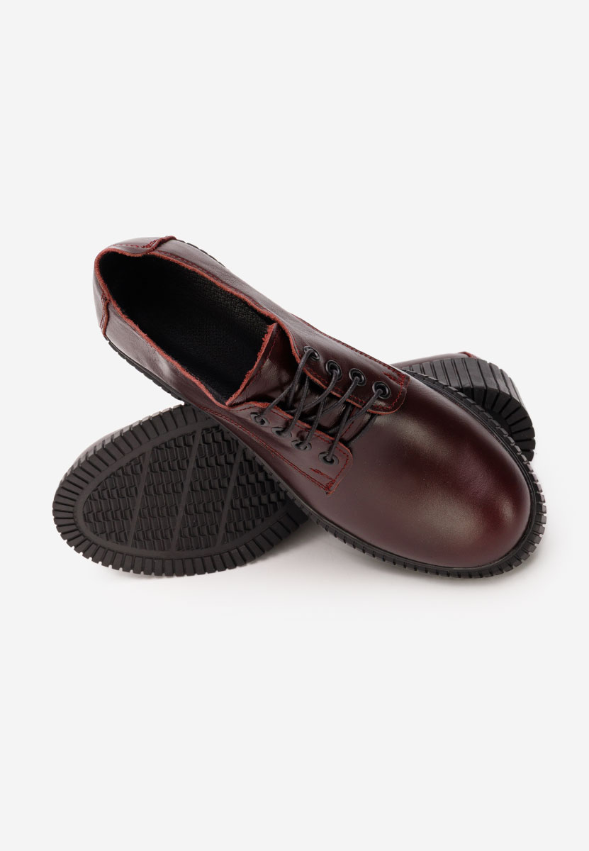 Bordowe półbuty na slupku Roanne