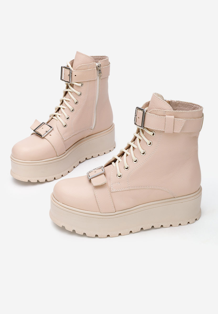 Cieliste botki damskie skórzane Astrid V5