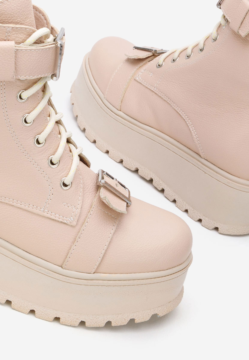 Cieliste botki damskie skórzane Astrid V5