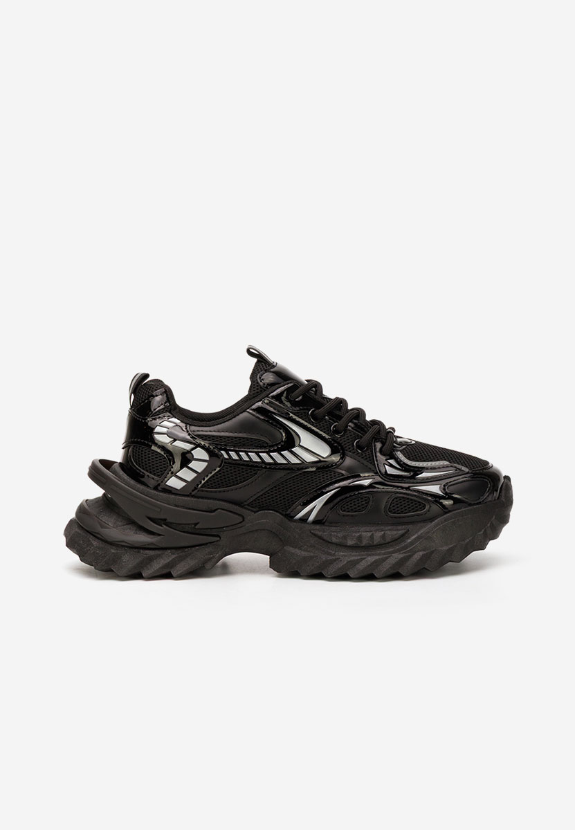Czarne sneakersy na platformie Jacalyn