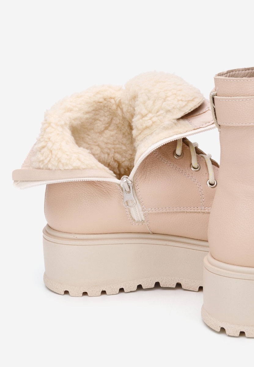 Cieliste botki damskie skórzane Astrid V5