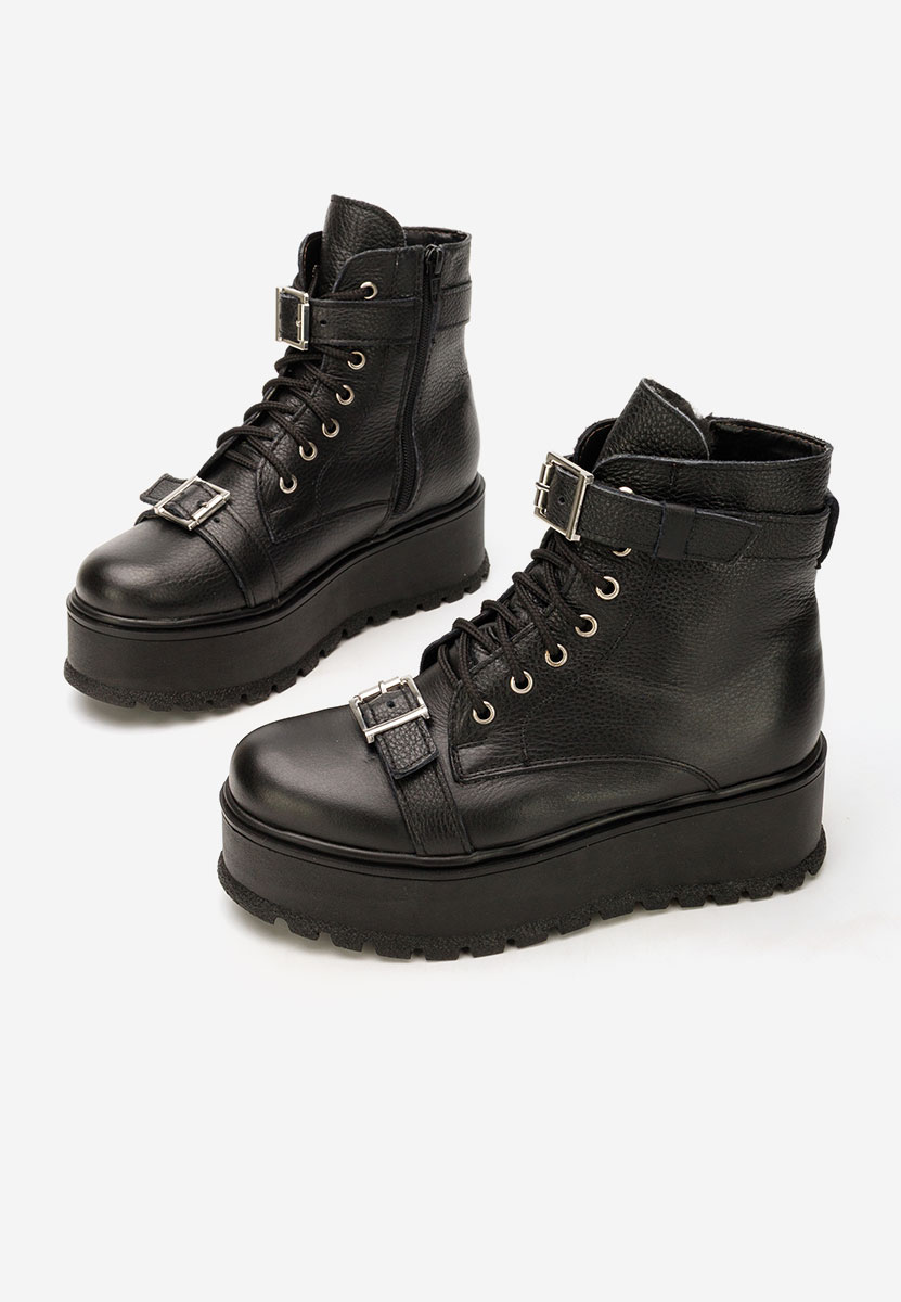 Czarne botki na platformie Astrid V5