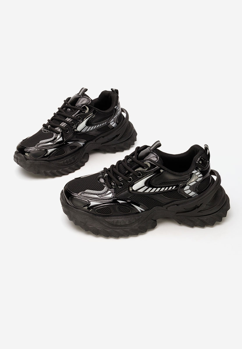 Czarne sneakersy na platformie Jacalyn
