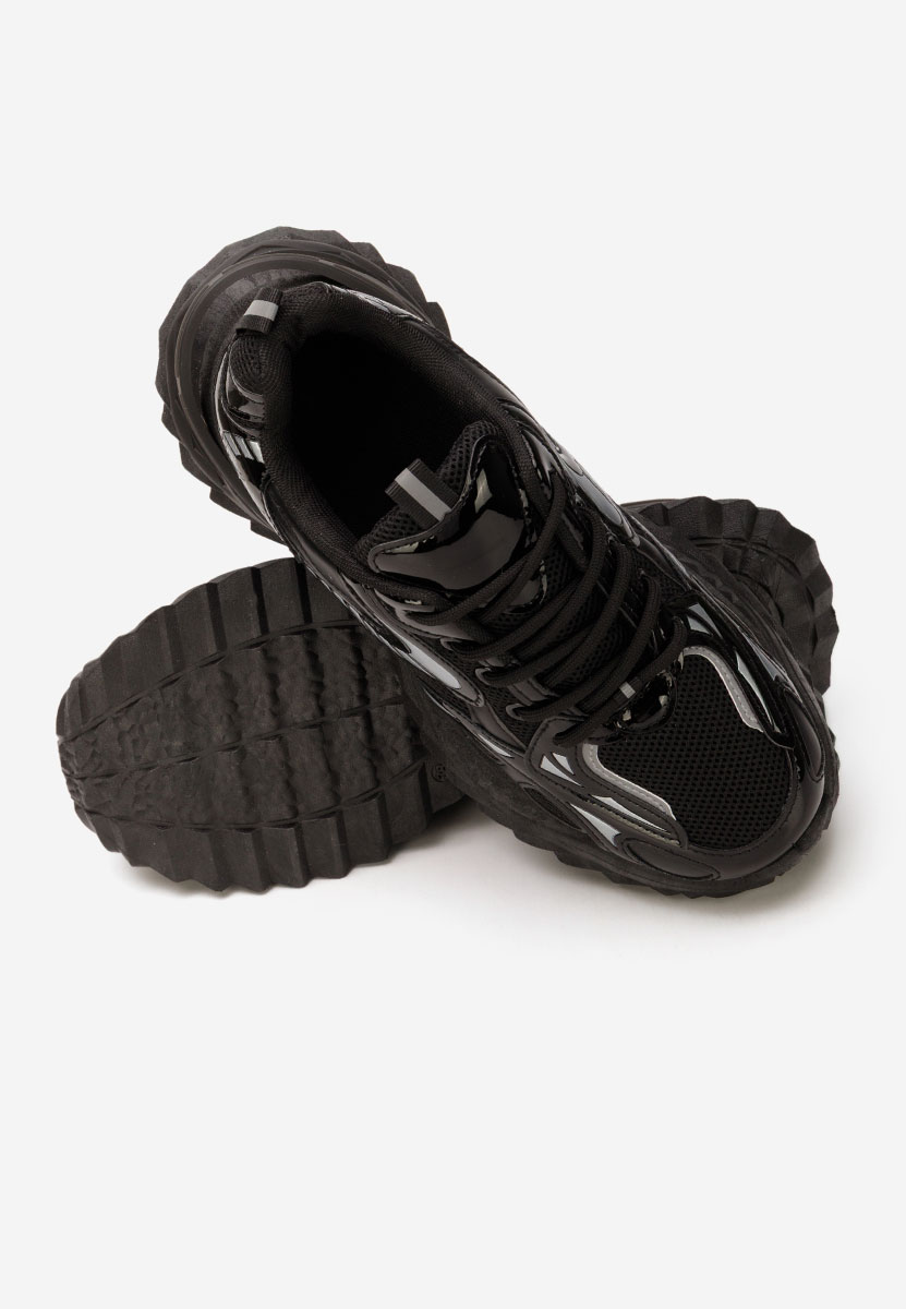 Czarne sneakersy na platformie Jacalyn
