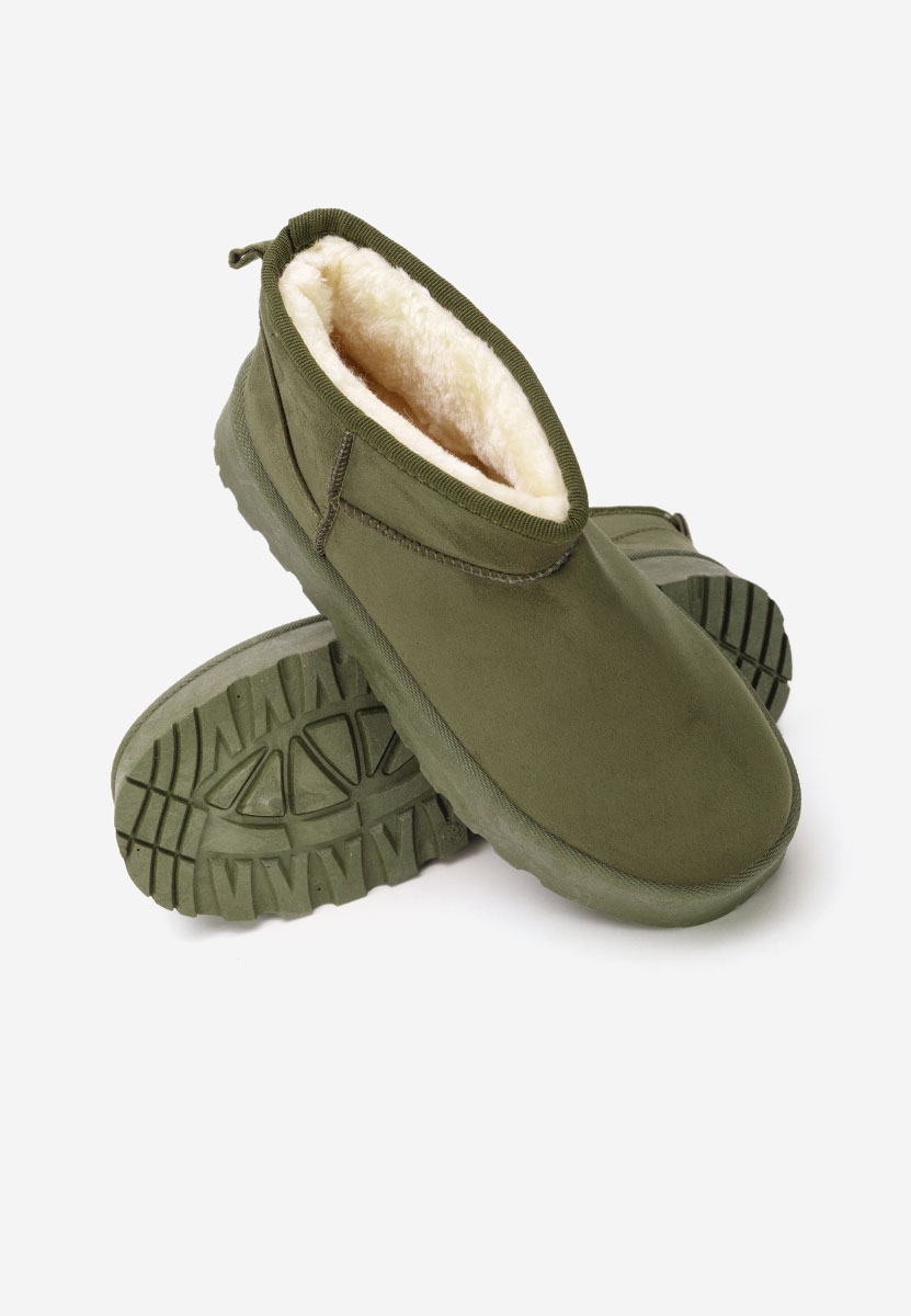 Zielone śniegowce damskie na platformie Zenaria