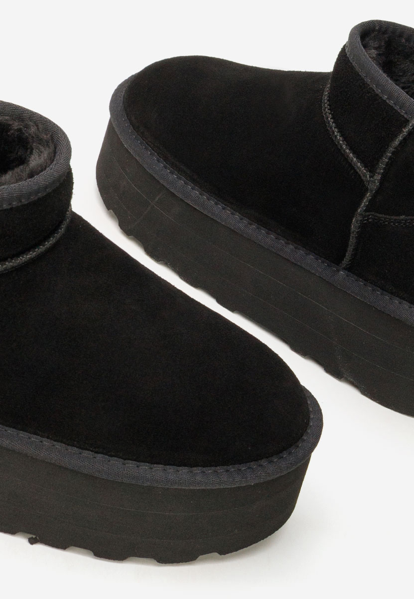 Czarne śniegowce damskie na platformie Fenoria