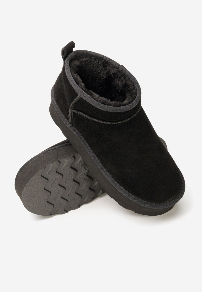 Czarne śniegowce damskie na platformie Fenoria