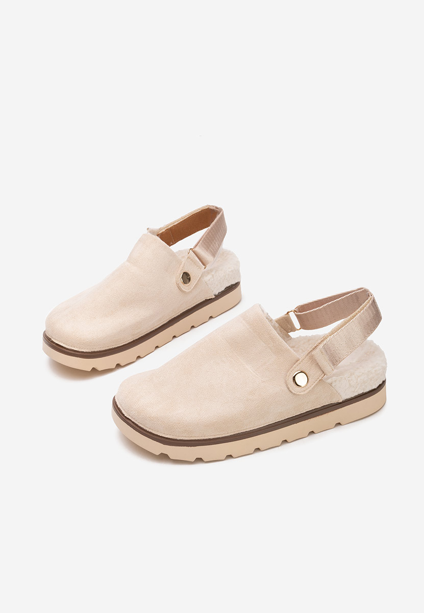 Beżowe drewniaki Tamra