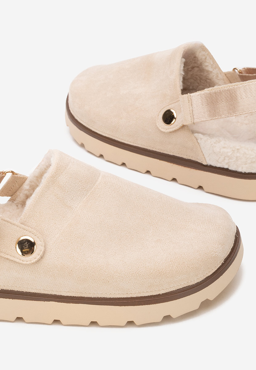 Beżowe drewniaki Tamra