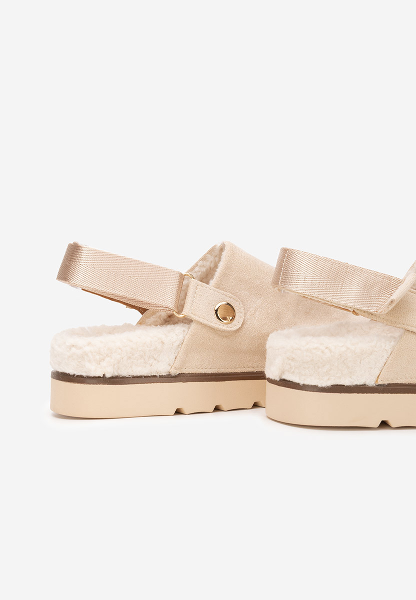 Beżowe drewniaki Tamra