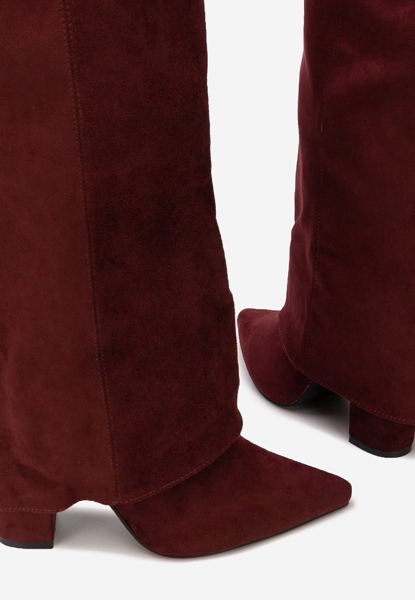 Bordowe długie kozaki za kolano Crisia V2