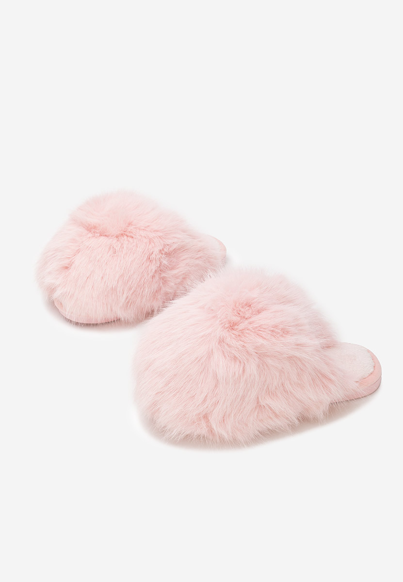 Różowe klapki z futerkiem Vesoria Różowe klapki z futerkiem Vesoria