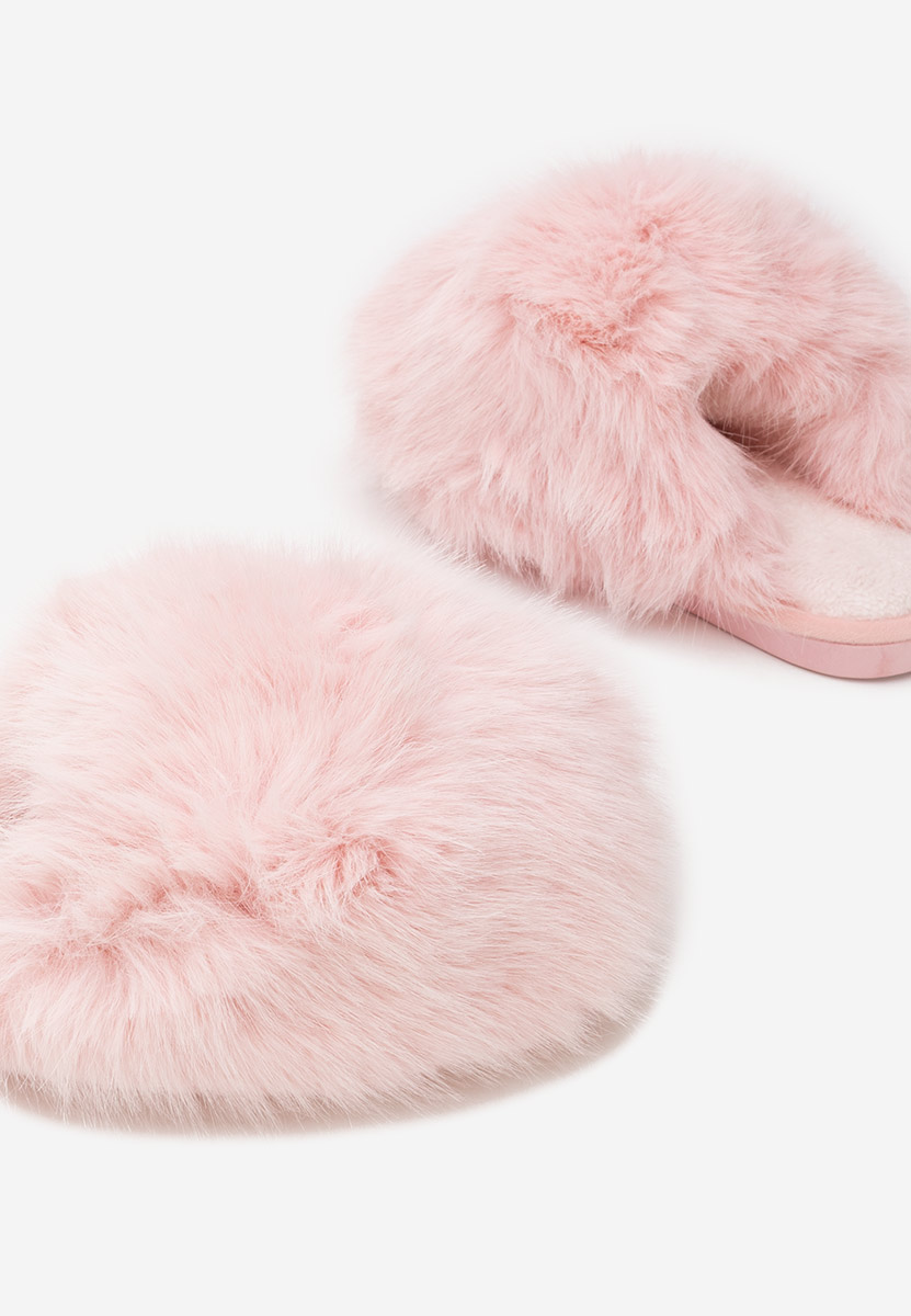 Różowe klapki z futerkiem Vesoria Różowe klapki z futerkiem Vesoria