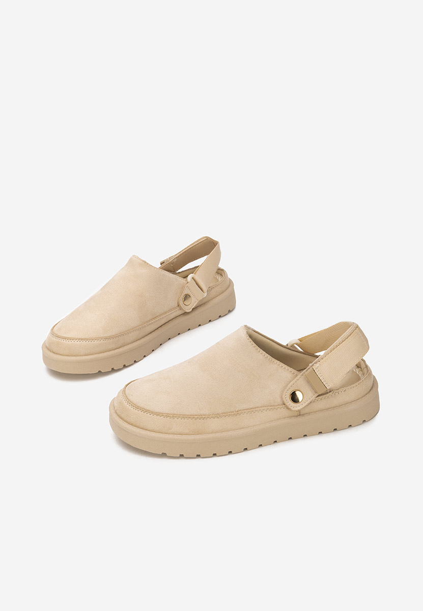 Beżowe drewniaki Simiona