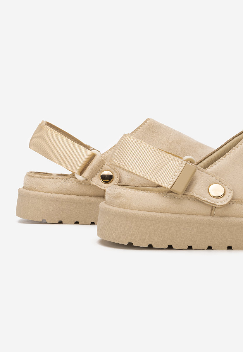 Beżowe drewniaki Simiona