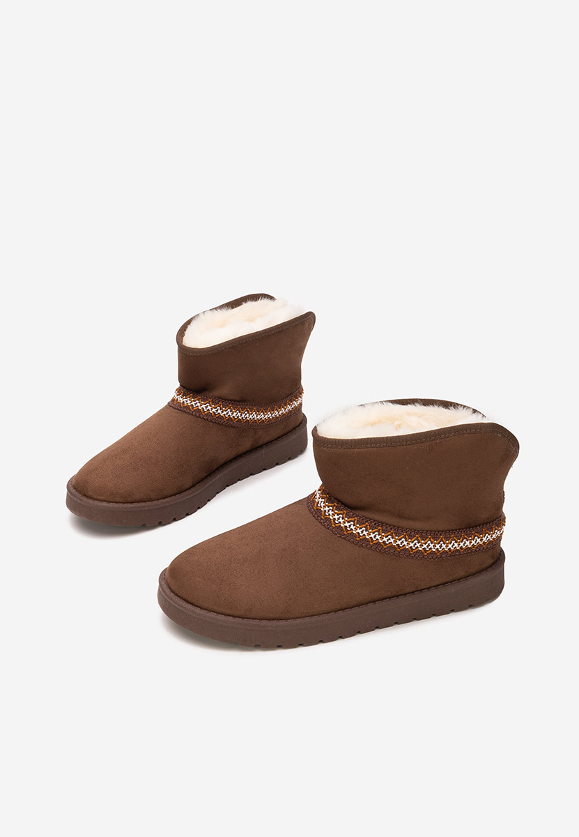 Brązowe botki damskie ocieplane Aliona Brązowe botki damskie ocieplane Aliona