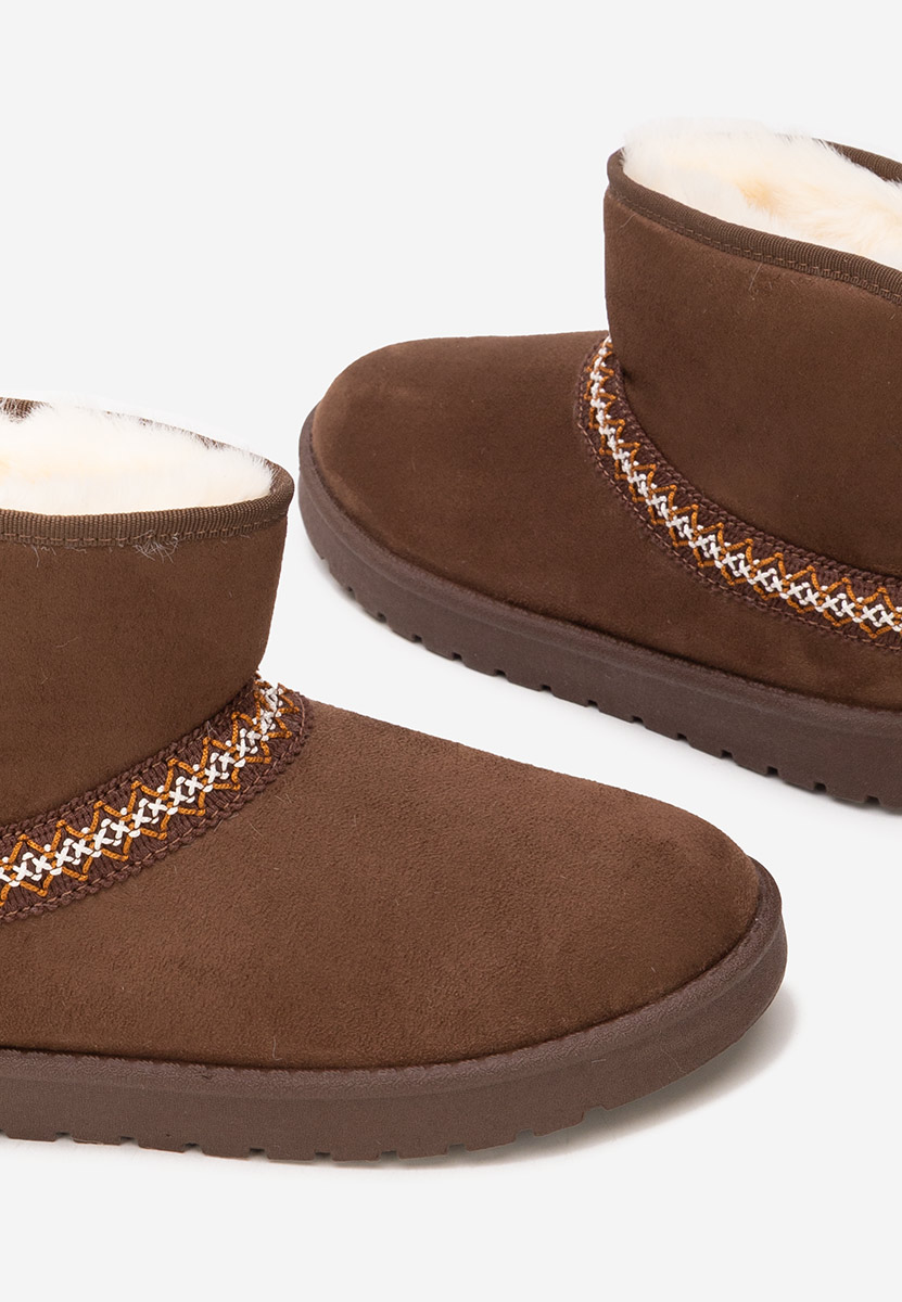 Brązowe botki damskie ocieplane Aliona Brązowe botki damskie ocieplane Aliona