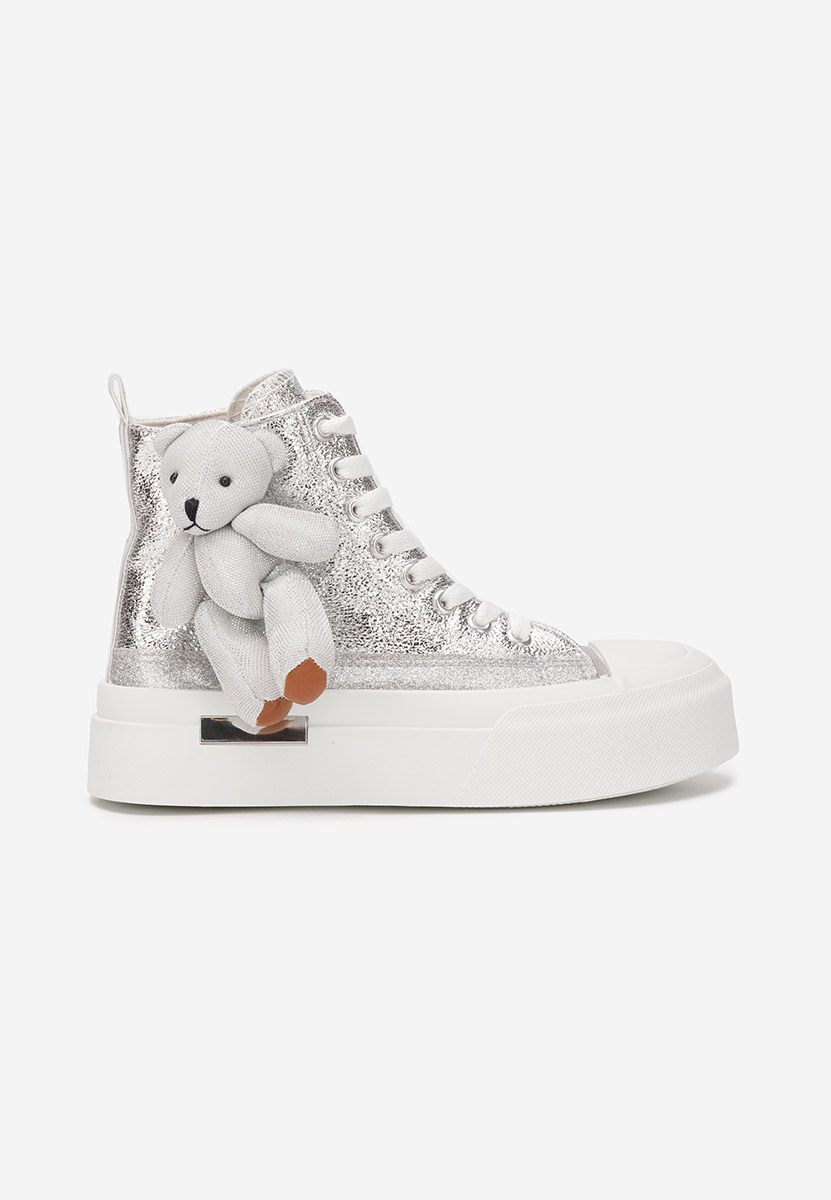 Srebrne trampki wysokie damskie Alisea