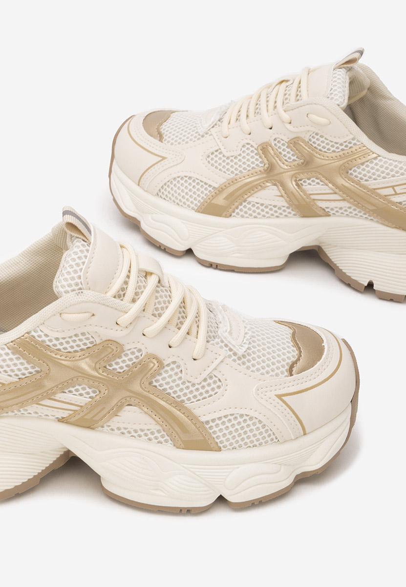 Beżowe sneakersy na koturnie Kaliora V2 Beżowe sneakersy na koturnie Kaliora V2