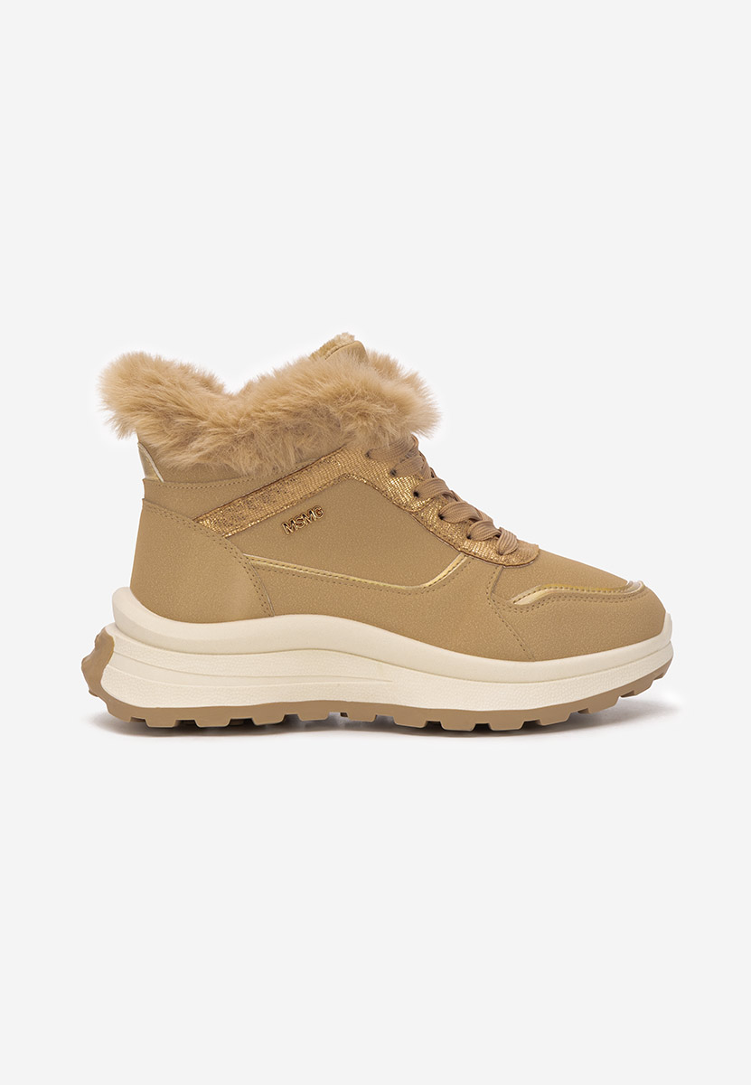Khaki zimowe sneakersy damskie Toska